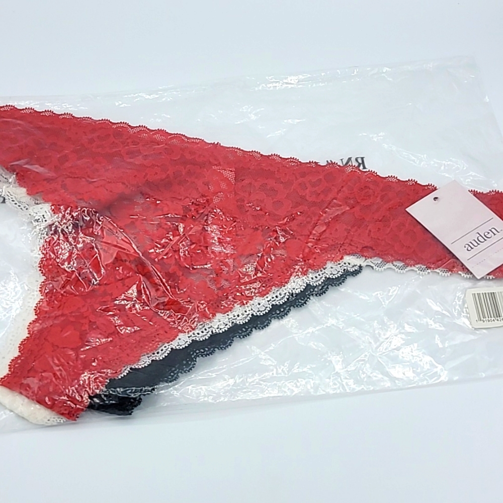 Lot of 9 Auden Panties, 6 Invisible Edge Bikini Panties + 3 Lace Trim Thongs - Picture 2 of 5